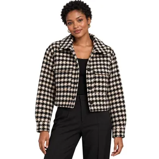Photo of Divided H&M Black White Houndstooth Cropped Jacket EUC Size Small