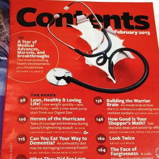 Photo of Reader's Digest Magazine February 2013 Healthy New Year & Hurricane Sandy