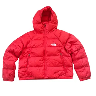 Photo of The North Face Hydrate Down Hoodie Bomber Puffer Jacket Red