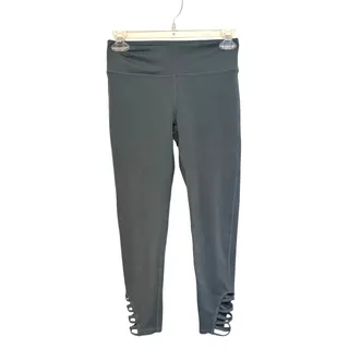 Photo of Mono B Women's Small Blue Double Criss-Cross Accent Mid Waist Capri Leggings