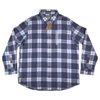 Photo of Duluth Trading Mens 2XL Free Swingin Trim Fit Blue Plaid Flannel Shirt NWT
