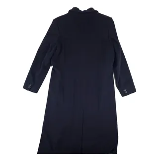 Photo of L.L.Bean Womens 14 Navy Wool Cashmere Blend Long Overcoat Button Front Lined