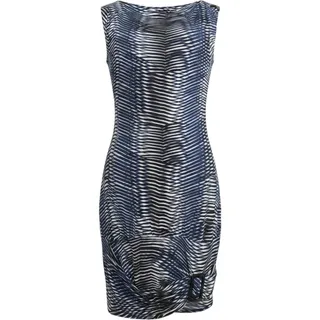 Photo of Miss Sixty Italy Blue Black White Print Sleeveless Sheath Dress Buckle Hem Stret