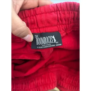 Photo of The Boondocks Lil Reezy Men's Red Athletic Basketball Shorts with Blue size med