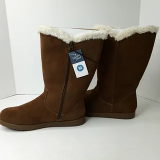 Photo of Universal Thread Charleigh Tall Faux Suede Faux Fur Zip Winter Boots Sz 12