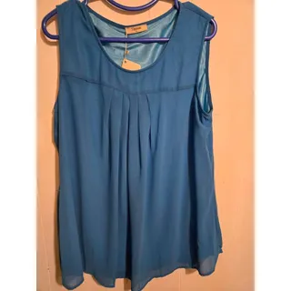Photo of Timeson Blue Sleeveless Blouse Size XL
