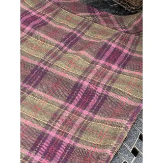 Photo of LL Bean Wool Plaid Skirt Size 8 Pink Purple Olive Green Fall Winter