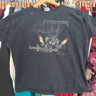 Photo of Vintage Y2K NHRA Drag Racing Faded Tee Black