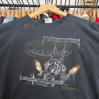 Photo of Vintage Y2K NHRA Drag Racing Faded Tee Black