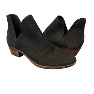Photo of Lucky Brand Baley Suede Ankle Booties Size 6.5 Black Western Boho