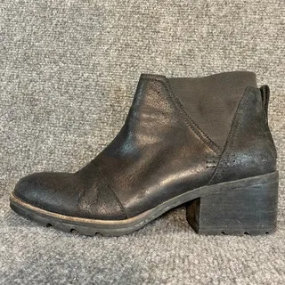 Photo of Sorel Black Leather Waterproof Ankle Bootie Chelsea Boots Cate Heel Womens 11