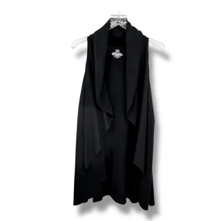 Photo of Cut The Frills vest cardigan women's OS open front waterfall wool blend black