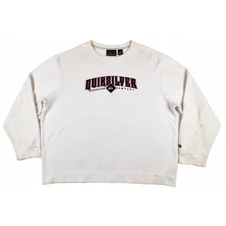 Photo of Vintage Quiksilver Sweatshirt Mens XXL White Embroidered Y2K Crewneck