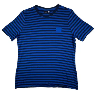 Photo of Ikea Hej Employee Uniform T Shirt Womens I/J Blue Navy Striped Shaped
