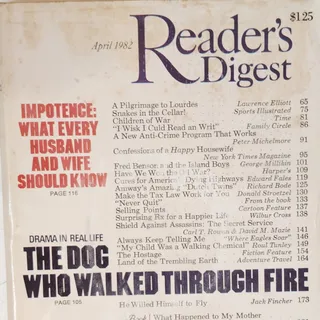 Photo of Reader's Digest April 1982 Vintage Magazine Back Issue - Very Good
