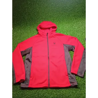 Photo of Spyder Men's Steller Full Zip Hooded Jacket - Red/Black, Large