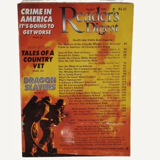 Photo of Reader's Digest August 1995 Vintage Magazine Firefighter Cover Back Issue