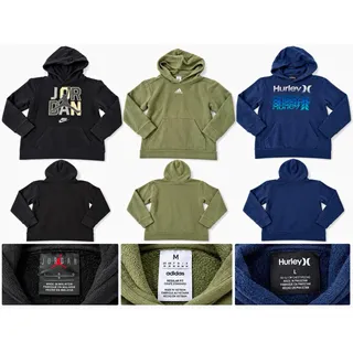 Photo of Jordan adidas Hurley Kids Logo Hoodies Lot of 3 M/L Black Green Blue Poly