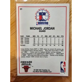 Photo of Michael Jordan 1989-1990 NBA Hoops #21 - Chicago Bulls - NBA - Fresh Pull