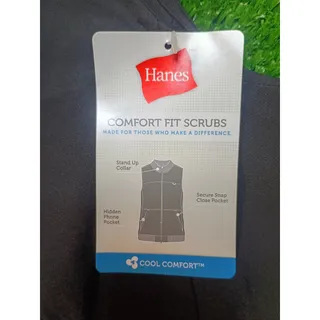 Photo of Hanes Women's XL Full-Zip Scrub Vest - Moisture-Wicking Comfort XL 