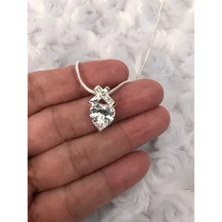 Photo of Swarovski Infinity Elements Heart Necklace Sterling Silver Overlay New 