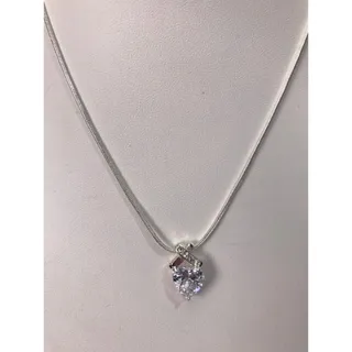 Photo of Swarovski Infinity Elements Heart Necklace Sterling Silver Overlay New 