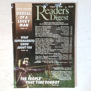 Photo of Reader's Digest August 1996 Vintage Magazine - The People That Time Forgot