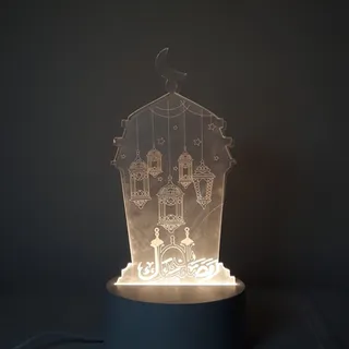 Photo of 3D Acrylic Eid Ramadan Mubarak LED Night Light Islamic Muslim Table Lamp Decor