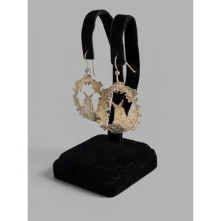 Photo of Vintage HALE Sterling Silver Horse Portrait Wreath Dangle Earrings Equestrian