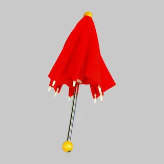 Photo of American Girl Molly Doll Umbrella Red Pleasant Company Label Wood Handle