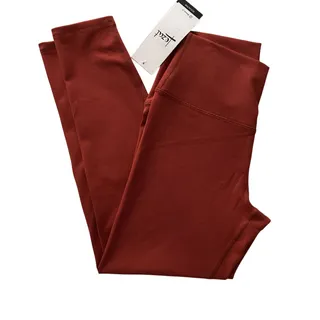 Photo of NWT Lezat Eco Active Textured Athletic High Waist Soft Rib Rust/Orange Leggings-Medium