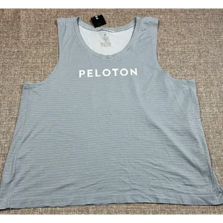 Photo of NWT NUX x Peloton Outside Track Tank Women's XL Blue Striped Workout Top