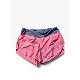 Photo of Athleta Womens Running Shorts Small Pink Gray Perforated Athletic Activewear