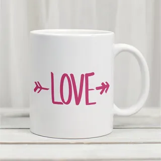 Photo of Love Arrow Coffee Mug 11 oz Romantic Minimalist Ceramic Cup Valentine's Day Gift