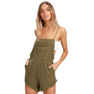 Photo of Billabong Olive Green Utility Overall Romper EUC Size Small