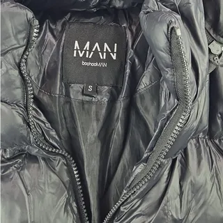 Photo of Boohoo Man | Black Puffer Coat with Detachable Hood | Size Small