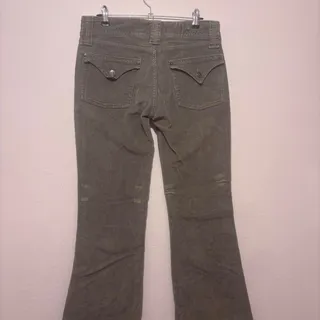 Photo of Green corduroy low rise bootcut