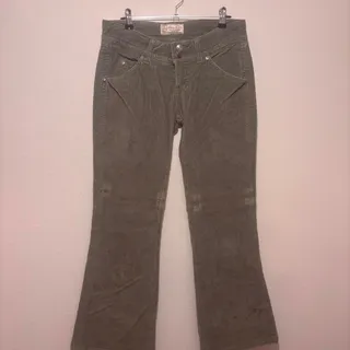 Photo of Green corduroy low rise bootcut