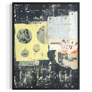 Photo of Original Mixed Media Modern Art Collage Painting 18x24 "Spiv" Signed