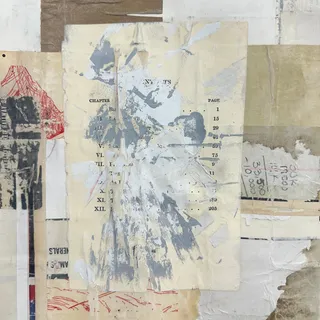 Photo of Original Mixed Media Modern Art Collage Painting 18x24 "Atrabiliary" Signed
