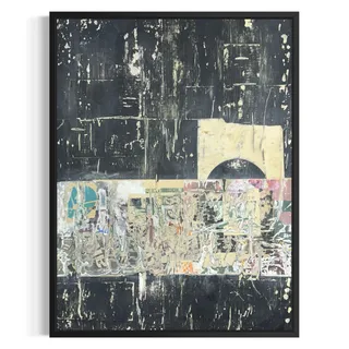Photo of Original Mixed Media Modern Art Collage Painting 18x24 "Acapnotic" Signed