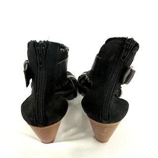 Photo of Zita Maria Womens EU 37 Black Leather Gladiator Sandals Block Heel Made Italy