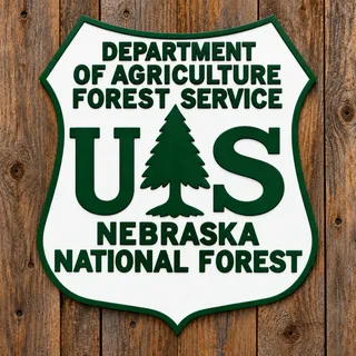 Photo of Department of Agriculture US Forest Service Sign Nebraska National Forest CUSTOM
