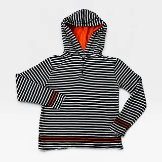 Photo of Old Navy Blue/White Striped Hooded T-Shirt Boys Size M(8)