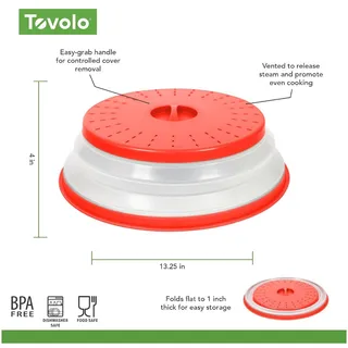 Photo of Tovolo Collapsible Microwave Splatter Cover 13" XL, Candy Apple Red