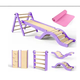 Photo of 7in1 Toddler Climbing Toy Indoor Foldable Wooden Arch, Ramp, Ladder Jungle Gym