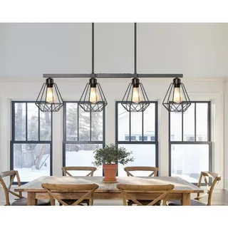 Photo of 4-Light Modern Farmhouse Lights Kitchen Island Adjustable Height, 17.7" wide