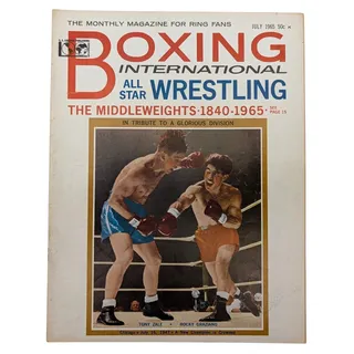 Photo of Boxing International Magazine July 1965 Zale Graziano Middleweights Wrestling