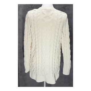 Photo of Vintage 90s J.Jill Chenille Cable Knit Tunic Sweater Cream Small Scandi Cozy 