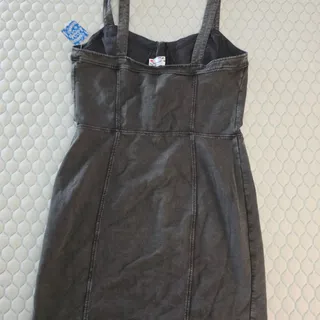 Photo of Intimately Free People Denim Bustier Mini Dress Washed Black Size L NWT